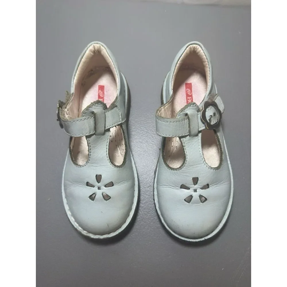 Bosi Lorela Azul Soft Leather Mary Janes Girls Light blue Shoes Sz‎ 28 US 11 #24